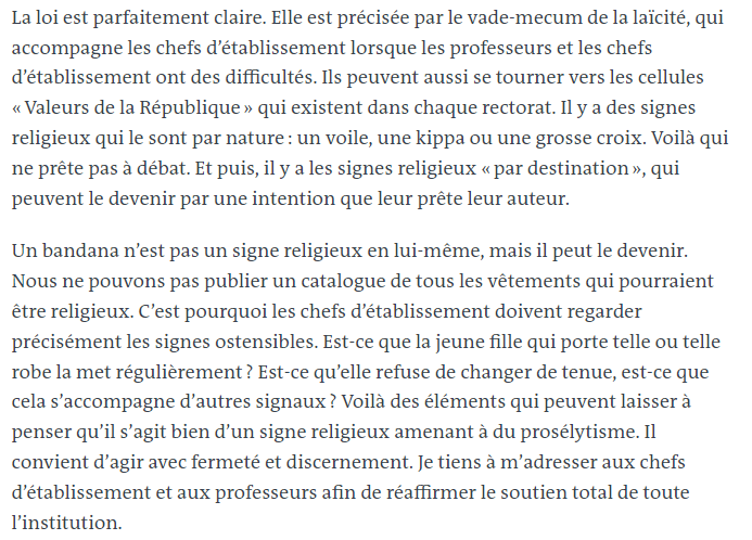 Decimaitre's tweet photo. Wow le signe religieux par destination je l'avais pas vu venir. https://t.co/YCkODDaRq6