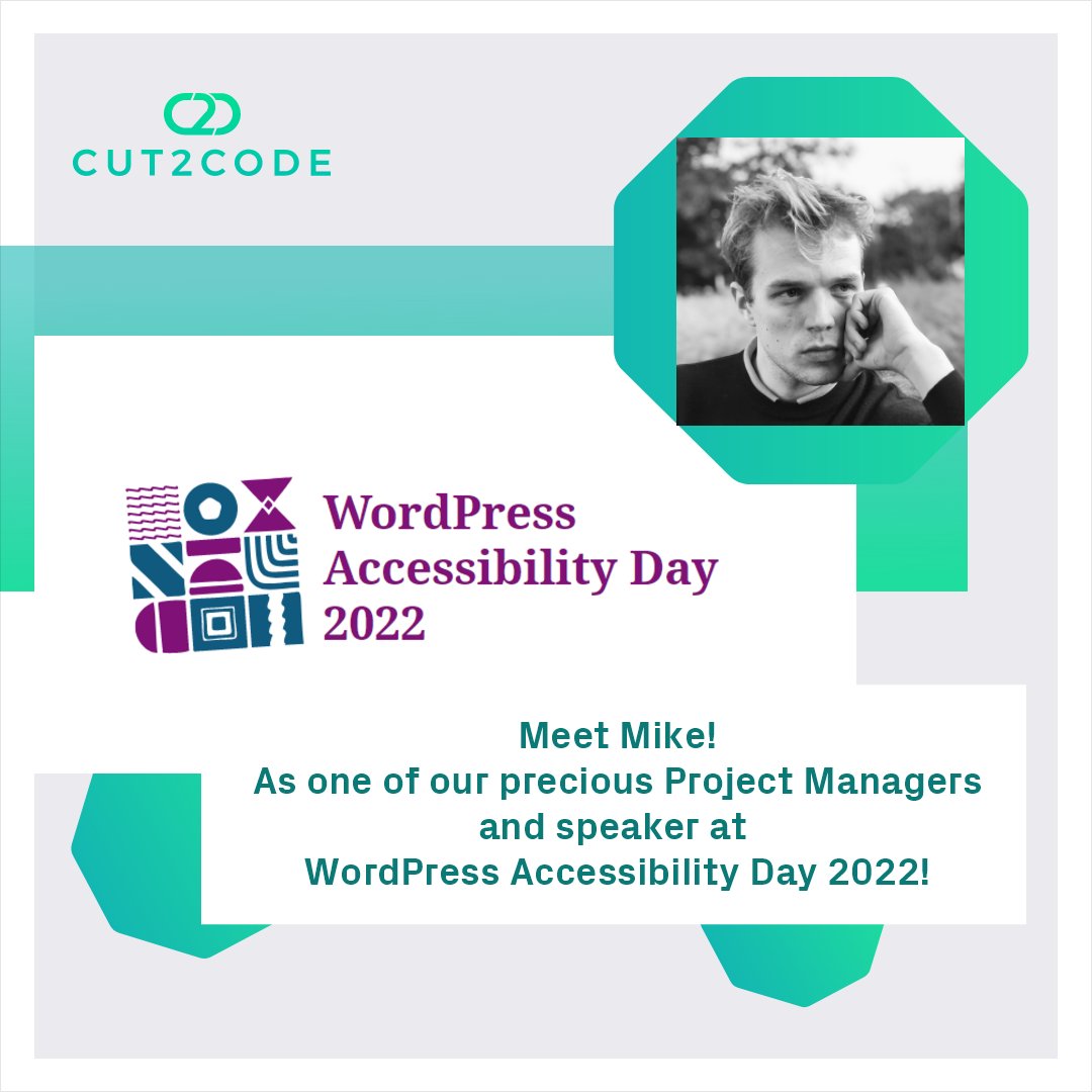 cut2code's tweet image. It's official! Cut2Code will be among the speakers at the WordPress Accessibility Day 2022! 
Our colleague, Michał Ziemak, will explain how to meet WCAG 2 requirements without rebuilding your website from scratch!
Thank you @WPAccessibility for the opportunity!