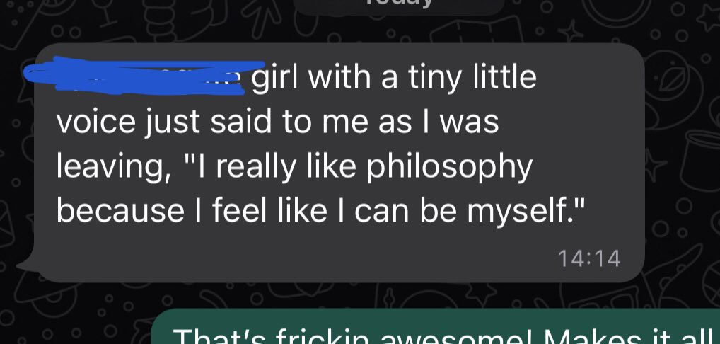 My colleague got some great feedback today #Philosophy #p4c <a href="/philosophyfound/">PhilosophyFoundation</a>