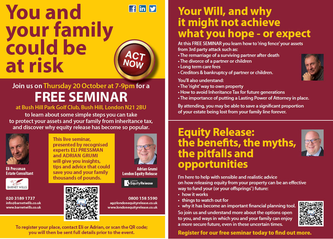 *FREE SEMINAR* Make sure your assets end up where you intended bit.ly/3CnP3Su
