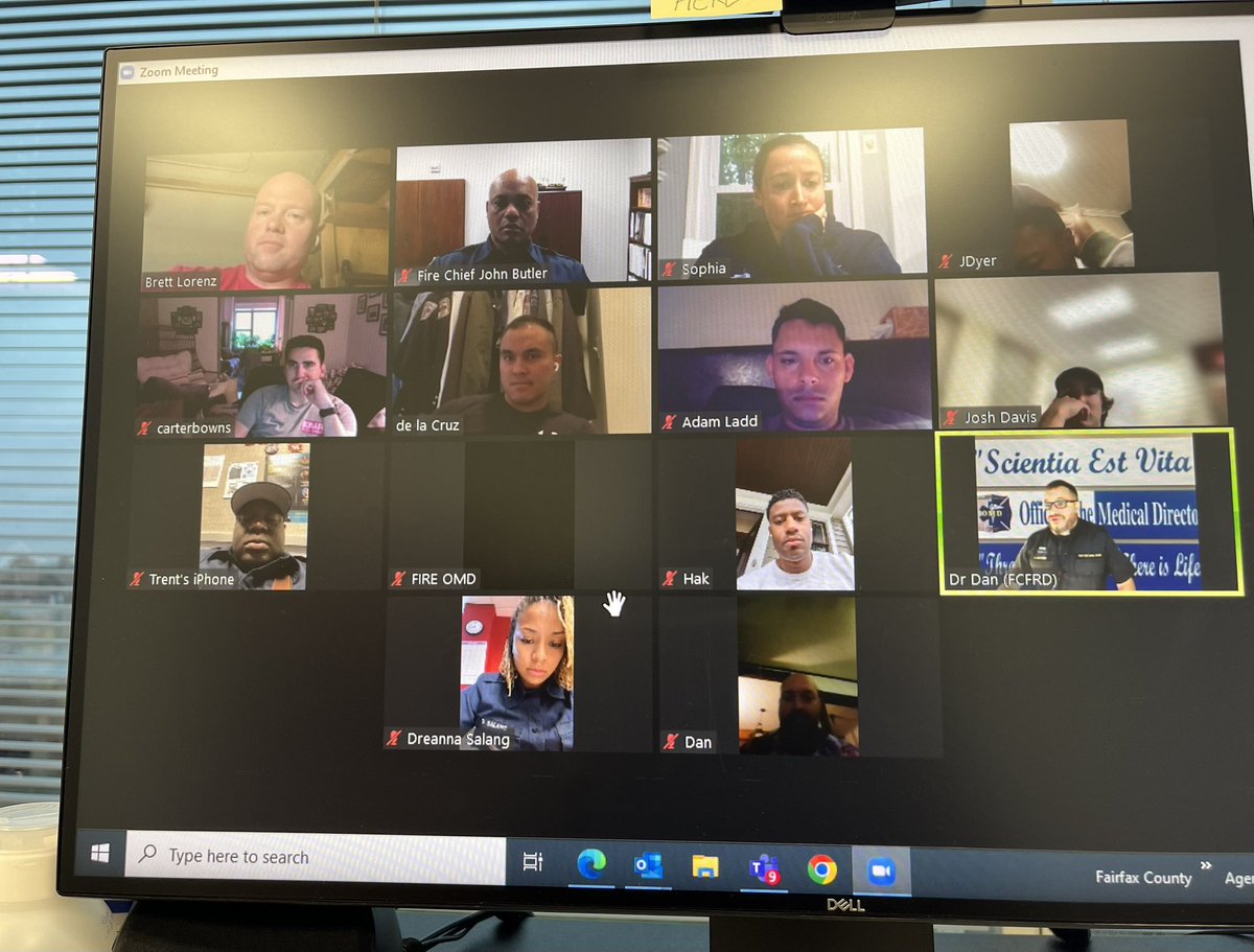 .@FXCODocs facilitating virtual #MorningRounds @ffxfirerescue #Paramedics #EMS.