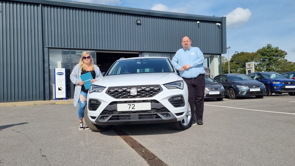 SnowsSEAT's tweet photo. We love happy customers! Miss Gough and Ethan were just a couple of this weeks handovers at Snows #SEAT #Portsmouth and #Southampton. We wish them many happy miles on the road. https://t.co/pk3HYQJNDo