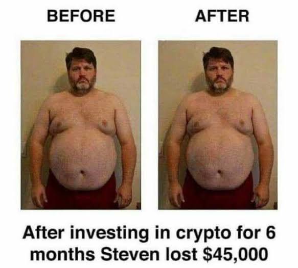 cryptoamanclub's tweet photo. A #cryptocrash diet success story🤣 https://t.co/LyaHeMkoFs