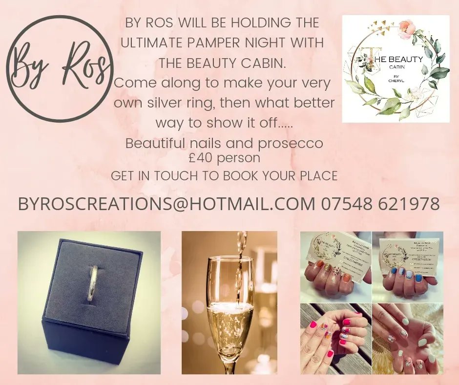 Rozcoulthard's tweet image. Next pamper session at By Ros Silver workshops, Friday 21st October 6pm, Villa Real, Consett. Get in touch to book
#ringmaking #silverworkshop #NorthEast #COUNTYDURHAM   #JewelleryHandmade #silverjewellery