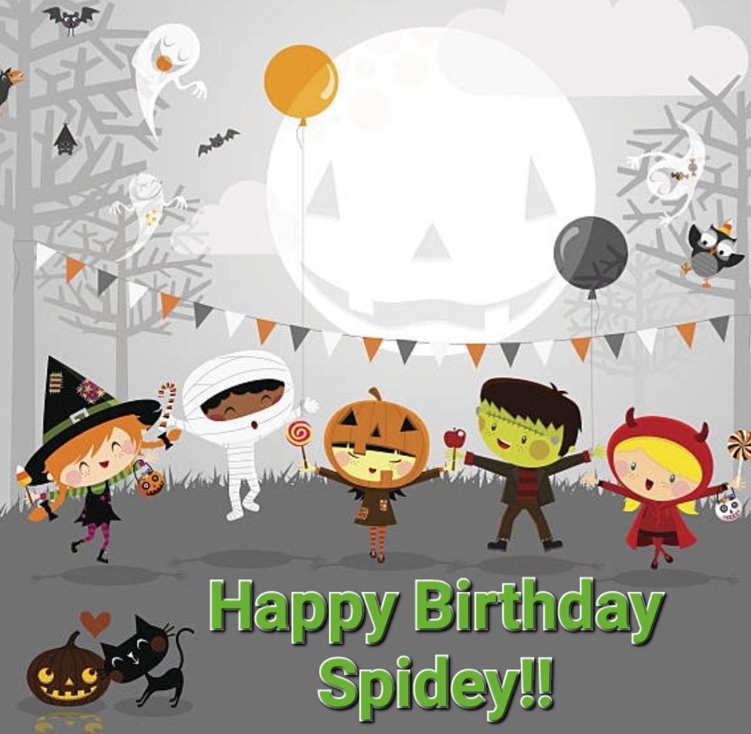HAPPY BIRTHDAY @mang_spider! Wishing you a very wonderful birthday full of joyous greetings and surprises! 👻💚🧡💀🧟‍♀️🥳 #birthdayweek #birthdayparty