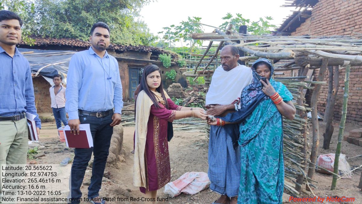 Financial assistance provide to the Asin putel from Red cross, they lost their both son recently.