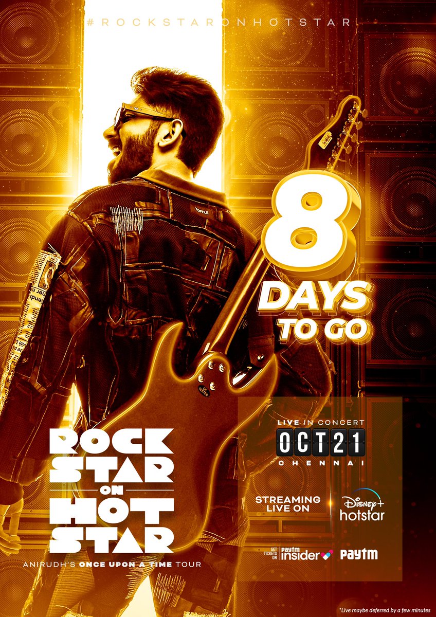 8 Days to go 😀 bit.ly/RockstarOnHots… #OnceUponATime tour! Let’s go crazy! @disneyplusHSTam @DisneyPlusHS @vijaytelevision