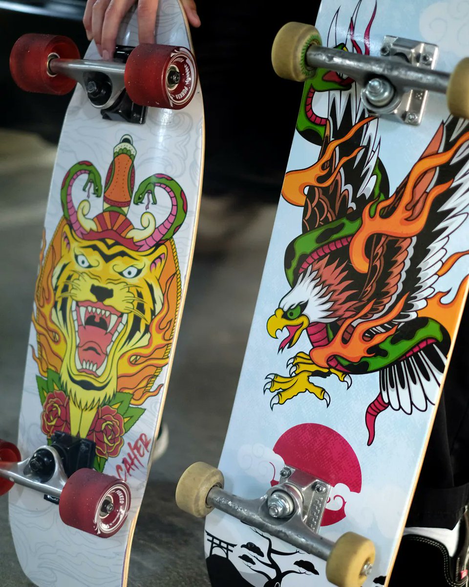 YocaherSk8's tweet image. Flaming bros 🔥 Artwork by @feringrh 🐅🦅
...
.
.
.
#yocaher #skateboards #skateboarddesign #skateshop #skaterstyle #skateeverydamnday #skateboardingisfun #skatelife #flamingtiger #eagle #viper #designs #vintagetatoostyle