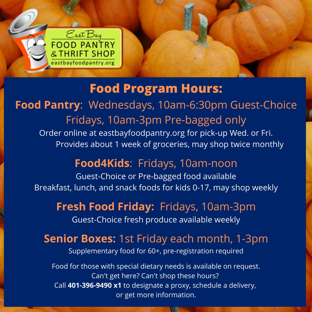 EBayFoodPantry's tweet photo. #EBFP provides #FoodAssistance free of charge to anyone in the East Bay (Newport through East Providence) in need of help regardless of race, color, creed, gender, gender expression, sexual orientation, national origin, or immigration status. https://t.co/dMpxJCiksU