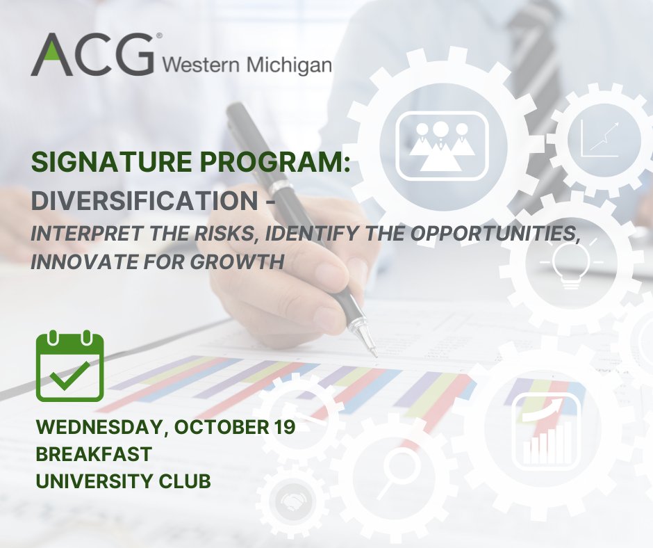 ACGWM's tweet photo. On  10/19, you'll learn how to interpret risks, identify opportunities, and innovate for maximum growth in your buinesss. Join us for networking and breakfast at the University Club: https://t.co/609vCcUnpZ

#acgwm #advantageACG #diversify #riskmanagement #businessdiversity https://t.co/iQWuKABL5W