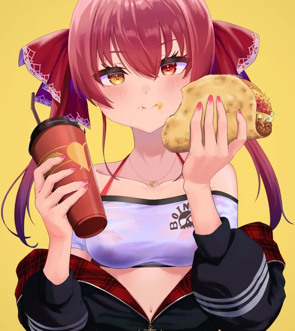 #このタグをみた人はド正面イラストを貼る ほおばる船長 