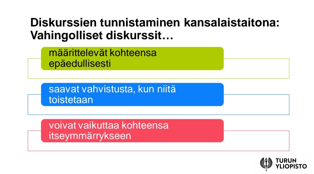 anulkimanen's tweet photo. Olipa mukava #tutkijatavattavissa vierailu Oulun lyseoon! Mediatutkijaa kaivattiin UE6-kurssille, ja vaikken sellainen ole, puhuin aiheesta, joka liittyy mediaan(kin). Vahvistui ajatus, että #diskurssi en tunnistaminen on #kansalaistaito, ei vain tutkimusmenetelmä. https://t.co/iSnBDRBWcq