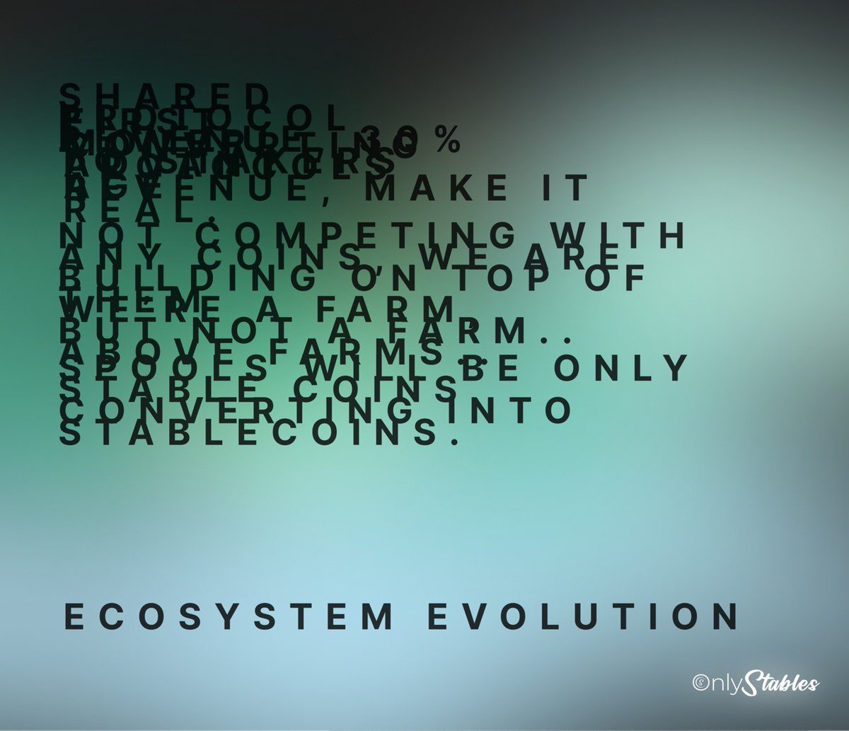 Chillkidsph's tweet photo. #EcosystemEvolution is one of the 4 Pillars of @StablesOnly that has been posted today. Learn more about #OnlyStables and be part of community.
$OS https://t.co/Me0w5UAARm