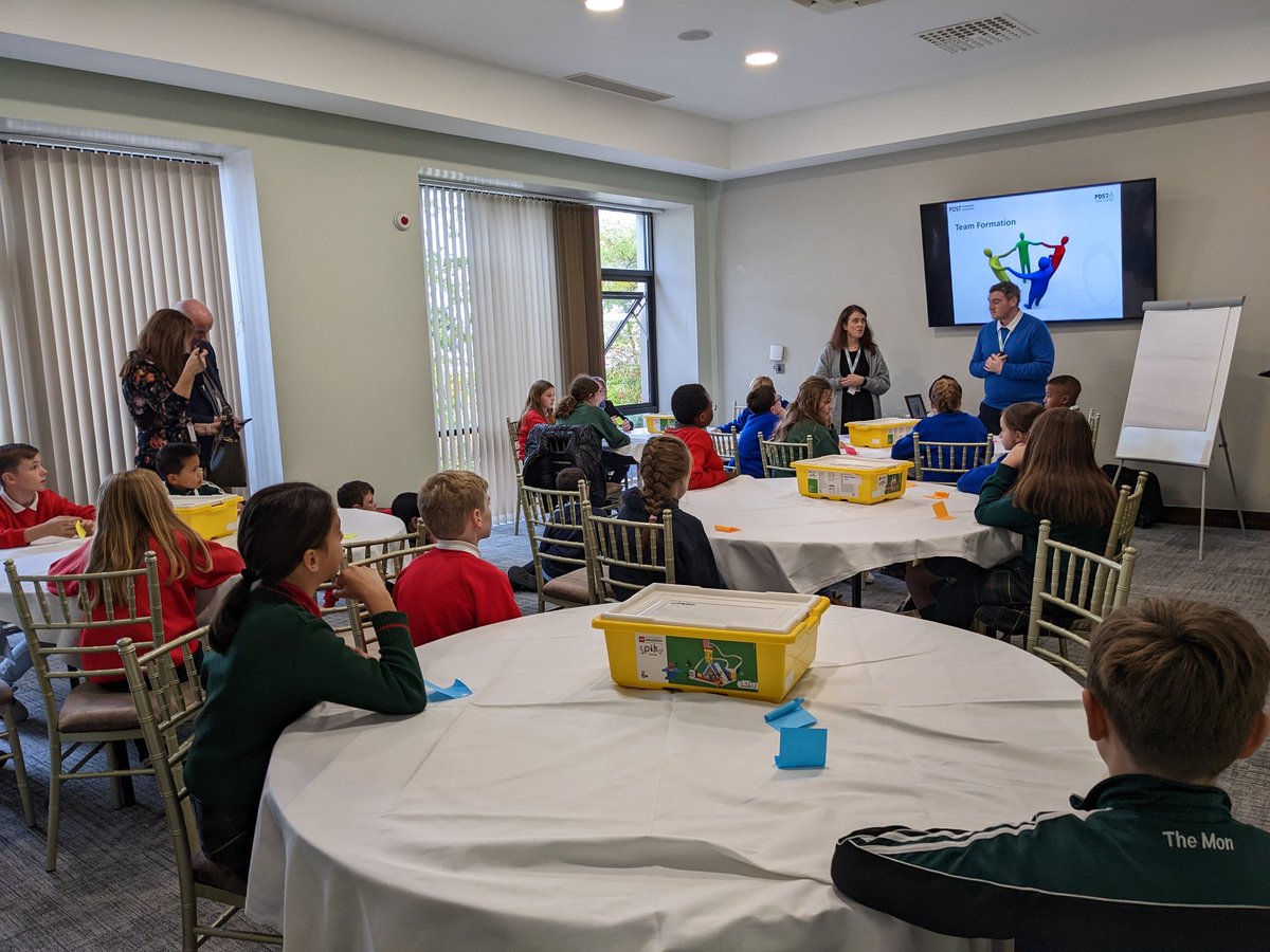 OideTechinEd's tweet photo. @roisin_lineen and @bannonc4sie presenting a Lego Spike prime workshop to primary students at the #cdconf2022 #CSWeek2022 @PDSTcs https://t.co/hi8qKlHFgI