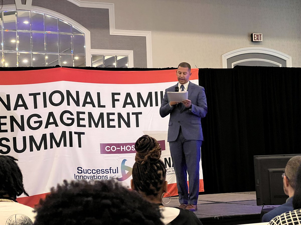 TaraEDU's tweet photo. .@Rdotcarter1 from @LCPSOfficial welcomes attendees to the National Family Engagement Summit #fcps1engage https://t.co/SiRbqyWxCB