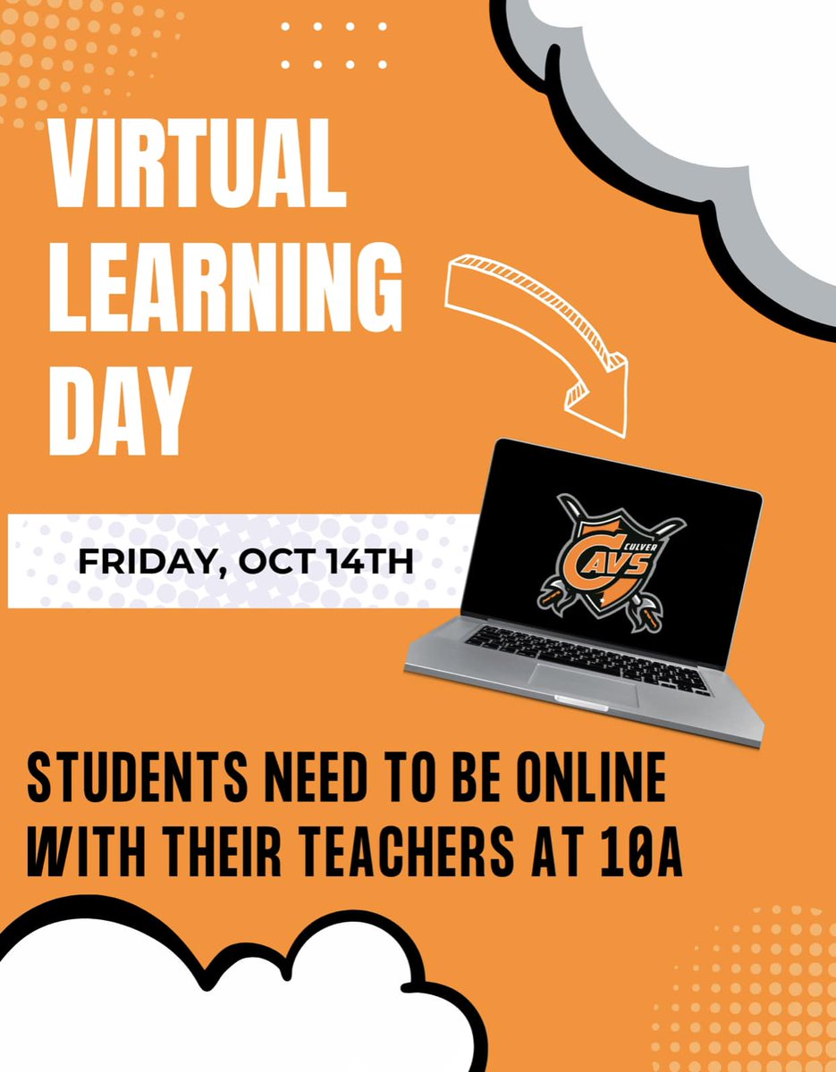 CcscCavaliers's tweet photo. As a reminder, tomorrow, Friday October 14th will be a virtual learning day for all students. https://t.co/z2Mwb6E9qD