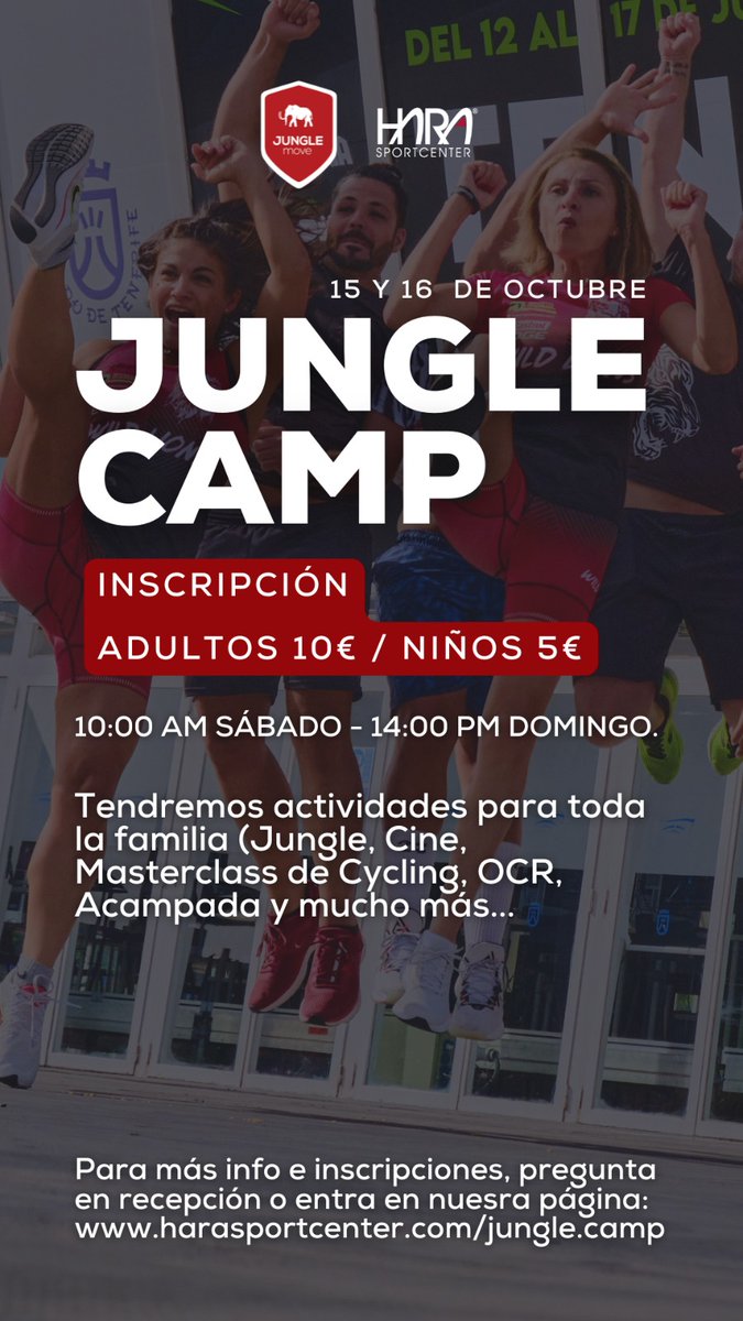 Jungle_Move's tweet photo. ¡JUNGLE CAMP!

📆Queremos invitarte a nuestro Jungle Camp, que se celebrará los días 15 y 16 de Octubre.

Jungle Camp será un evento de más de 24 horas ⏰ donde habrá diferentes actividades para todas las edades, relacionadas con el movimiento, la convivencia y la división. https://t.co/wuWQhUmI3D