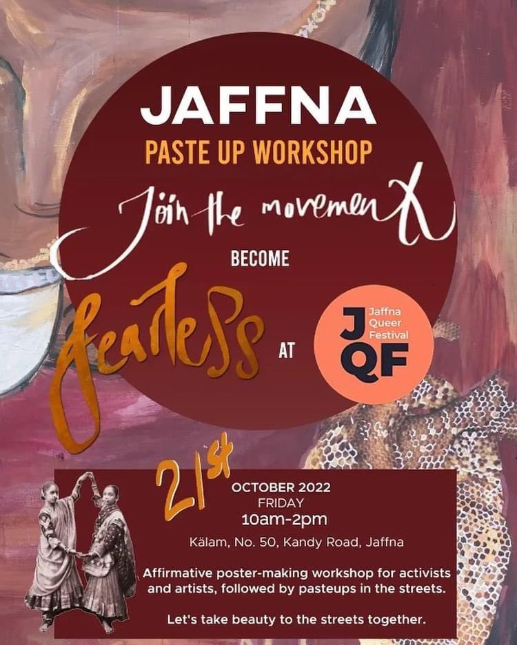 jaffnaqueerfest's tweet photo. Sign up if you are any of the following:
-Visual Storytellers
-Mural painters, Illustrators, Visual artists, Graphic designers, Fine artists, Photographers
-LGBTQIA+ Activists and allies

@FearlessCoArt 

https://t.co/USAFwVVwDZ https://t.co/mAOHbinAbc