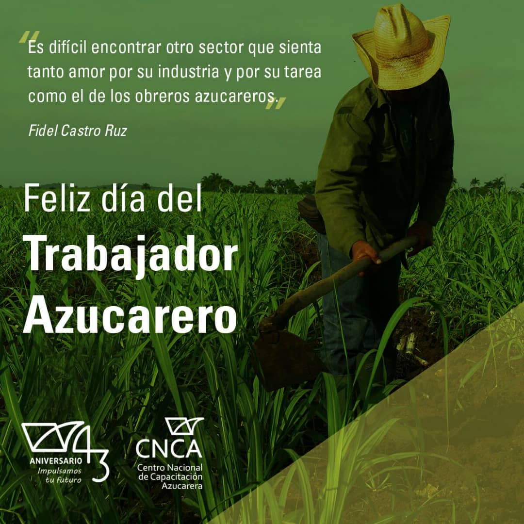 FHHernndez1's tweet photo. Este 13 de octubre, celebramos en #Cuba el día del trabajador azucarero, instituido a raíz del anuncio de la nacionalización del sector por el Comandante en Jefe #FidelCastro, en igual fecha de 1960. A los trabajadores del gremio y en especial a los #camagueyanos, ¡Felicidades! https://t.co/zEIk6YhC9h