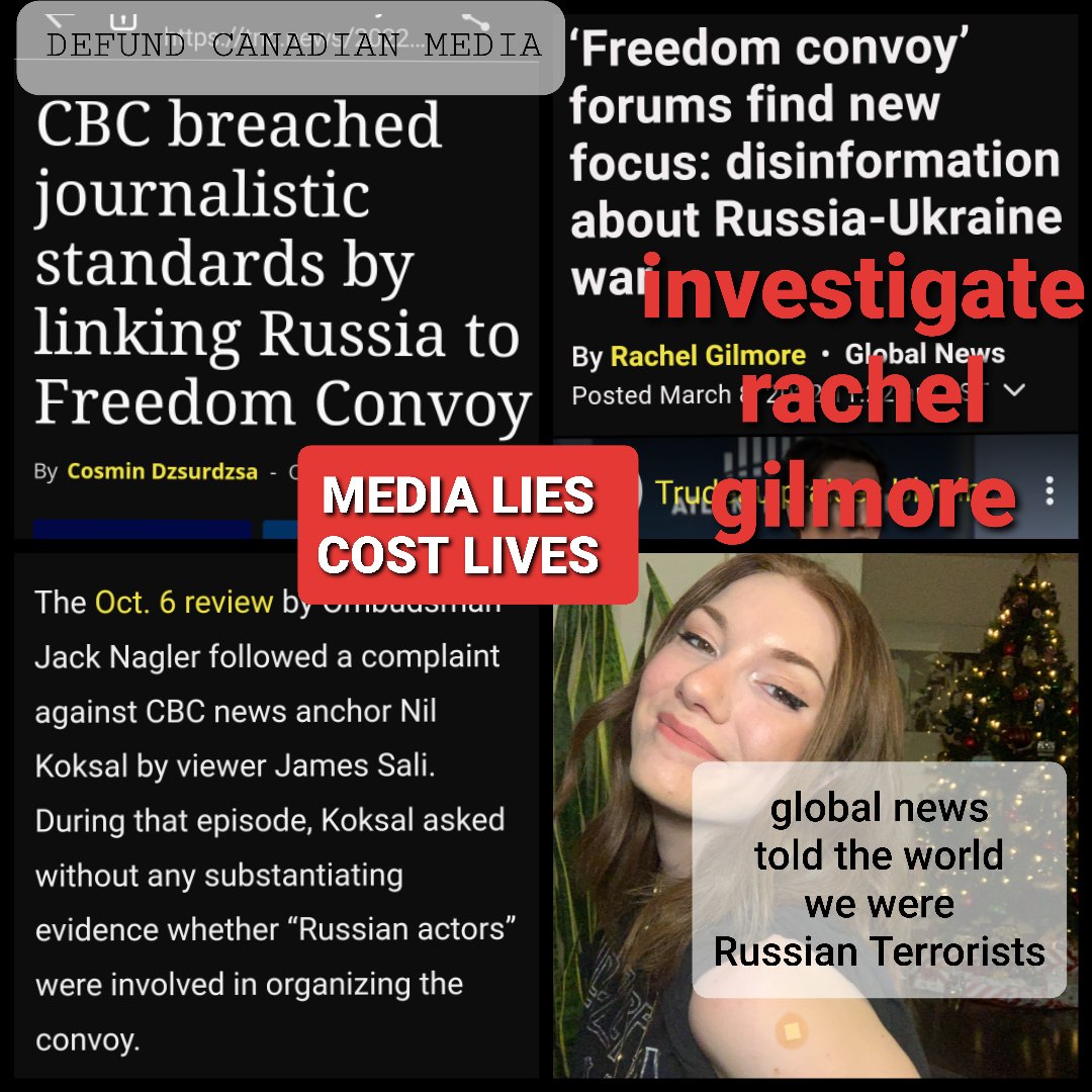 prettypatriotCA's tweet photo. @atRachelGilmore
told the world we were #RussianSpies. #MediaLiesCostLives
#InvestigateHer #cdnpoli
❤🇨🇦
https://t.co/nJQiTyvKBa
https://t.co/sTEokUjdL5 https://t.co/MZ8ov45iNb