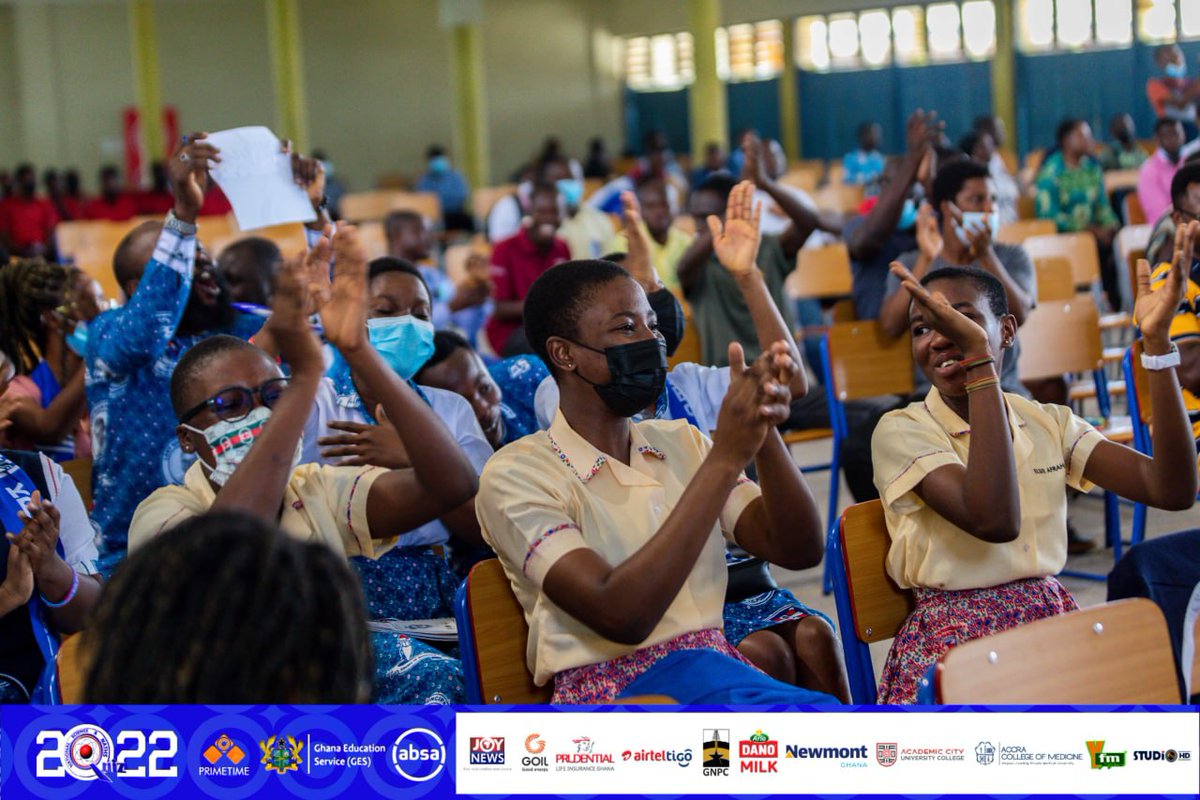 NSMQGhana's tweet photo. KNUST SHS AUDI:

Problem of the Day: 

Krobo Girls’ SHS: 10/10 
Bueman SHS: 3/10
St. Mary’s Girls’ SHS: 1/10

KROBO is our NSMQ Star🤩 @prulifegh.

#NSMQ2022 #NSMQPrelims #Primetime https://t.co/cncQlqdOHU