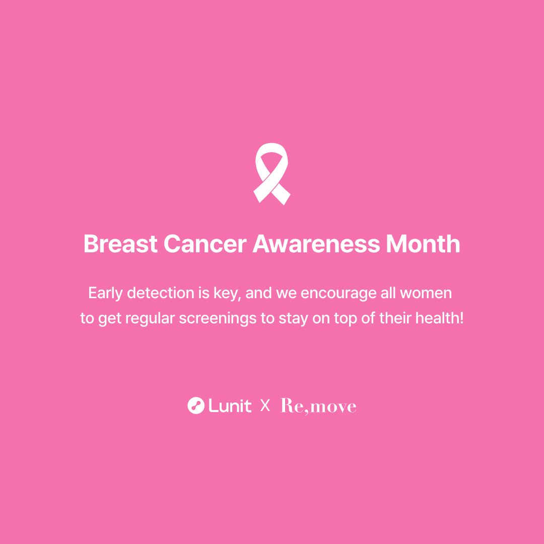 ￼Lunit X Re,move 💗 For Breast Cancer Awareness Month, Lunit created a breast self-examination guide in collaboration with healthy alternative underwear brand @_re_move 👏