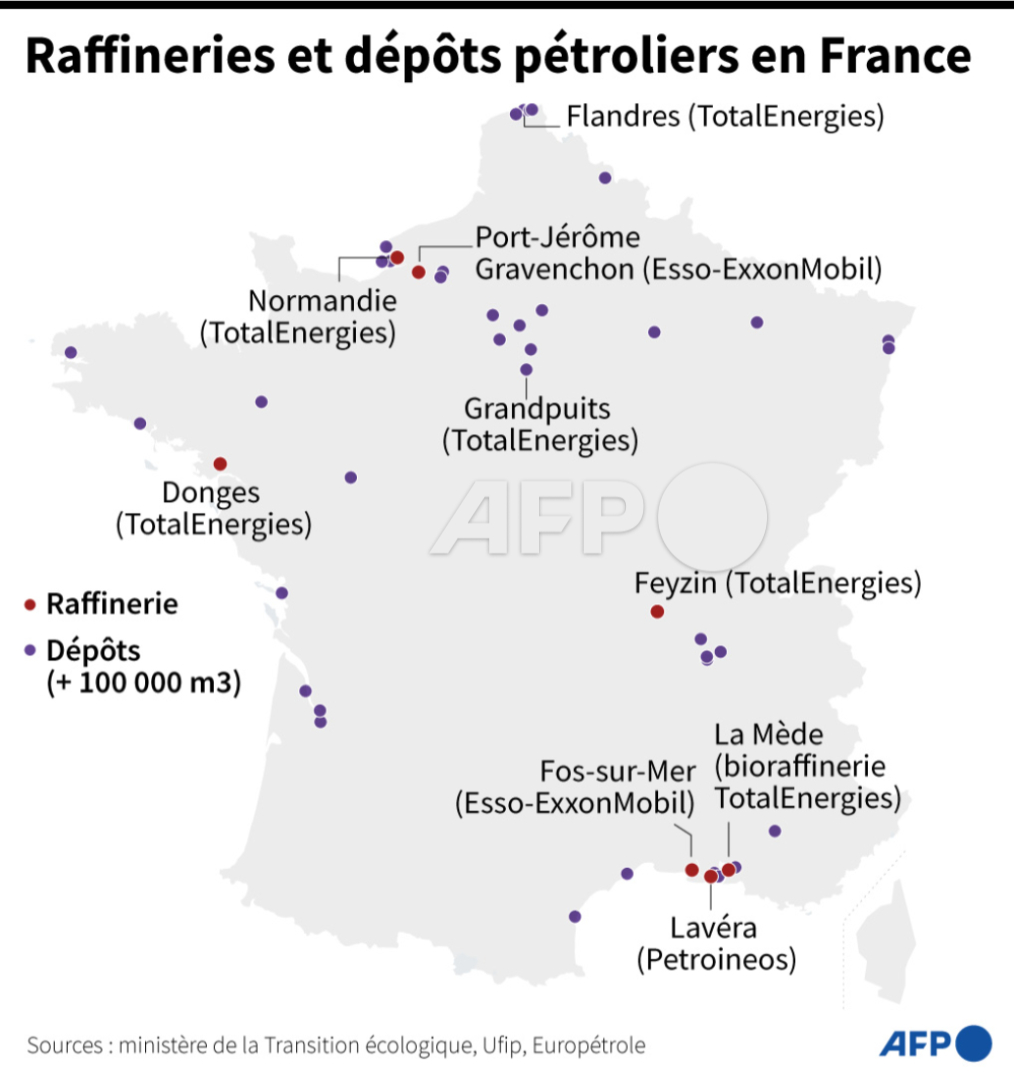 ⛽ Les salariés de TotalEnergies ont reconduit la grève dans l'ensemble des sites engagés dans le mouvement, a indiqué à l'#AFP Thierry Defresne, secrétaire CGT du comité TotalEnergies Europe