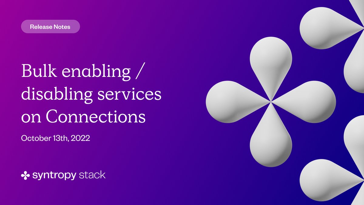 We just released a Syntropy Stack update! 🚀 Now you can enable/disable the services on a specific connection in bulk. Simply tick the services you want to enable/disable, and you are good to go. Learn more: bit.ly/release-notes-…