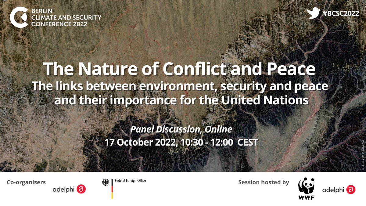 ClimateDiplo's tweet photo. In this panel, @aruhweza, @FlorianTitze, @RaquelMunayer and @LRuettinger will outline the pathways linking environment, security and peace, and explore options for the UN to work towards an environmental security agenda🌱
*⃣Moderated by @HKurnoth
REGISTER: https://t.co/ELYO4H0QpD https://t.co/25nIQLc5lj