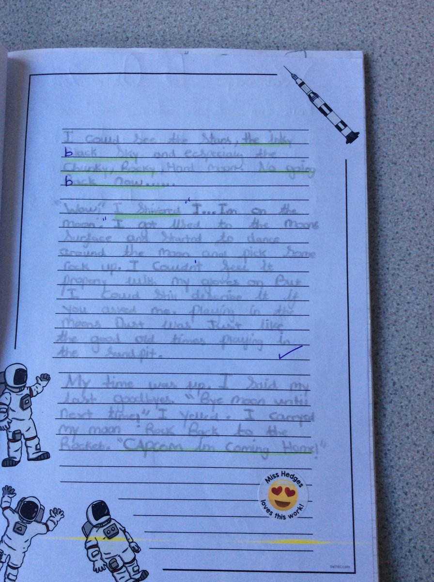 Year 5 student Mollie was very proud of her completed exploration narrative that she completed last week. Mollie placed a camera peg on her work and this will be published and set home to adults at home. Well done Mollie! #LWQM @EITC @HolyTrinityGar @Jacsalsmith