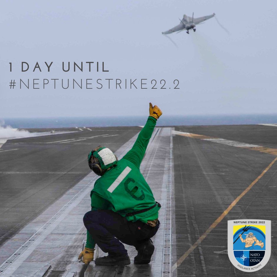 #NeptuneStrike kicks off tomorrow! 

Neptune Strike is the natural evolution of NATO's ability to integrate the high-end maritime strike capabilities of an aircraft carrier strike group to support the defence of the Alliance.

#StrongerTogether #WeAreNATO #ReadyForces