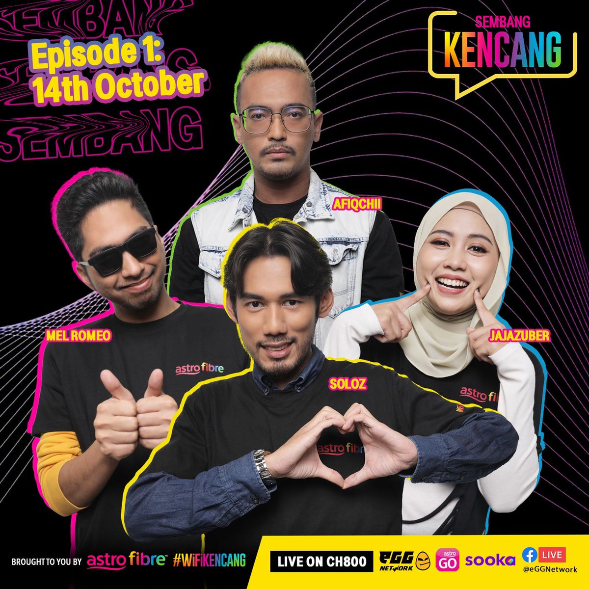 astroonline's tweet photo. Kalau dah sembang...kenalah kencang juga!  SEMBANG KENCANG, 10 malam ini di channel 800 Astro, Astro GO dan di Facebook page @everygoodgame! WAJIB STRIM! #astrofibre #wifikencang #sembangkencang https://t.co/VHUJaAw9xr