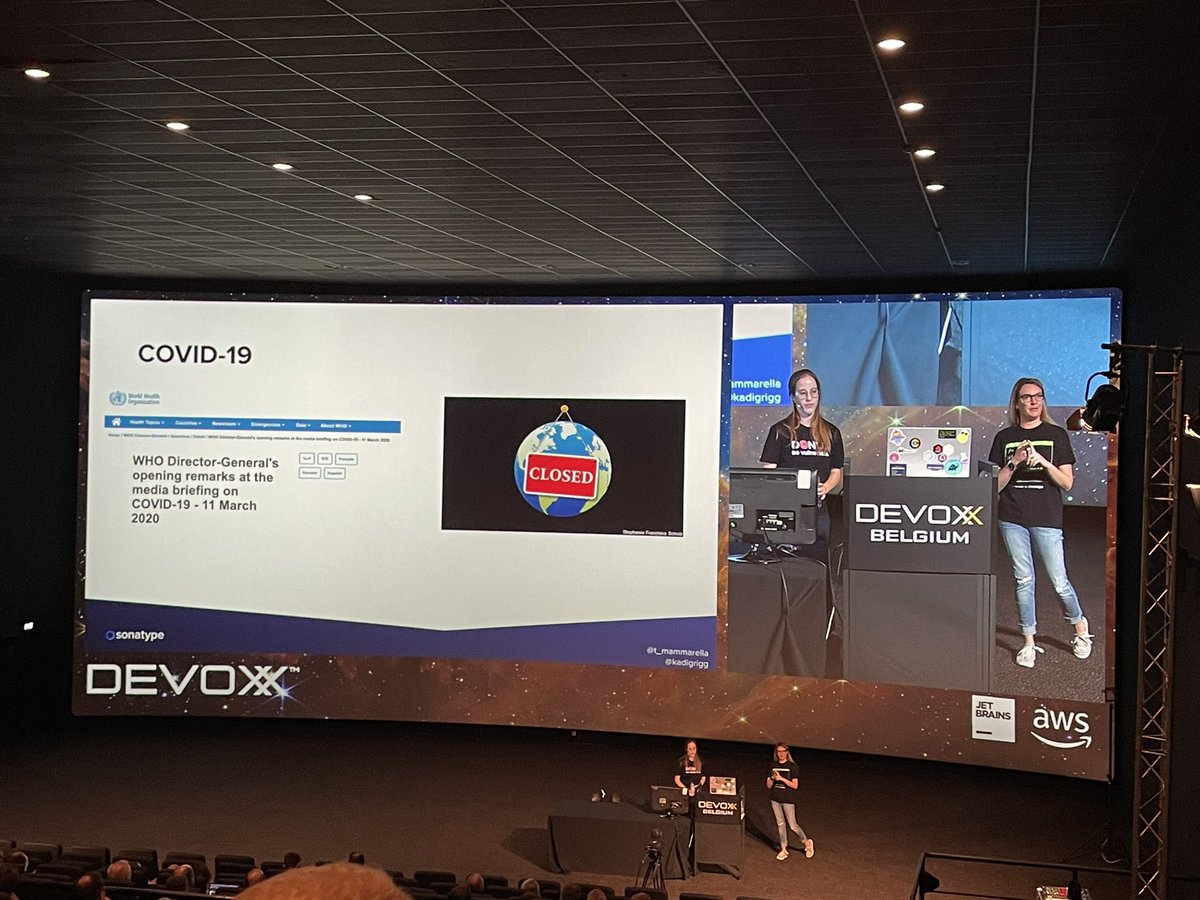 Sarah Dempsey (Morris) (@sarah__mdempsey) on Twitter photo <a href="/KadiGrigg/">Kadi (Grigg) McKean</a> and <a href="/t_mammarella/">Theresa Mammarella</a> at #Devoxx Belgium on choosing reliable open source dependencies in an increasingly chaotic world <a href="/sonatype/">Sonatype</a> <a href="/KadiGrigg/">Kadi (Grigg) McKean</a> and <a href="/t_mammarella/">Theresa Mammarella</a> at #Devoxx Belgium on choosing reliable open source dependencies in an increasingly chaotic world <a href="/sonatype/">Sonatype</a>