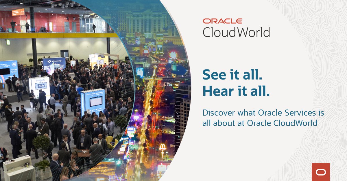 markquinn's tweet photo. Customer success is on display and in discussion at this year's Oracle @CloudWorld with over 20 Oracle Services sessions. Now's the time to schedule your time to listen to and meet with @Oracle Services leaders in Las Vegas. https://t.co/9o6shomfch #OCW https://t.co/w54x82i7cm