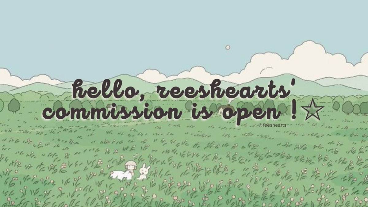 reeshearts_'s tweet photo. — ꒰ welcome to @reesheart_'s galore .ᐟ ꒱

hello, artsy people! my name is reesh, and i'm now open for both art commissions and ghostwriting services. read my sheets below for more info ♡ https://t.co/HlS3gDNblN