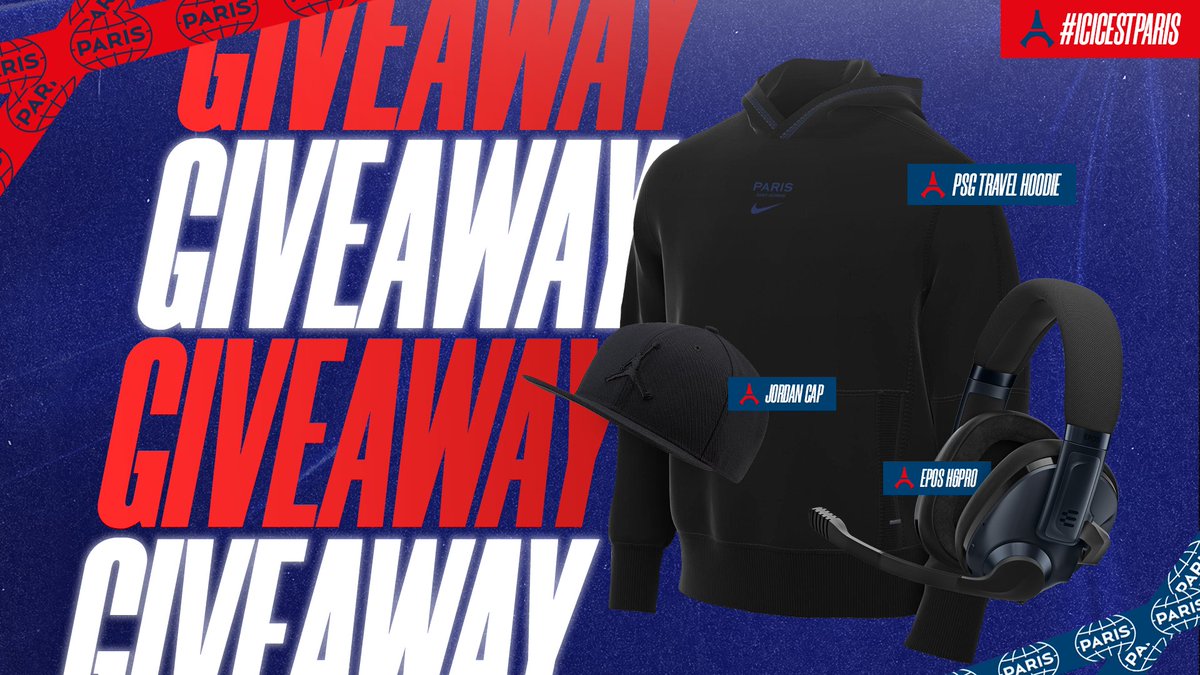PSGeSports's tweet image. Here it is! Our 100K follower giveaway! 

Follow us, retweet to stand a chance to win an @eposaudiogaming H6PRO, PSG Travel Hoodie and a Jordan Cap! 

Stay tuned for more giveaways!

#ICICESTPARIS🔴🔵