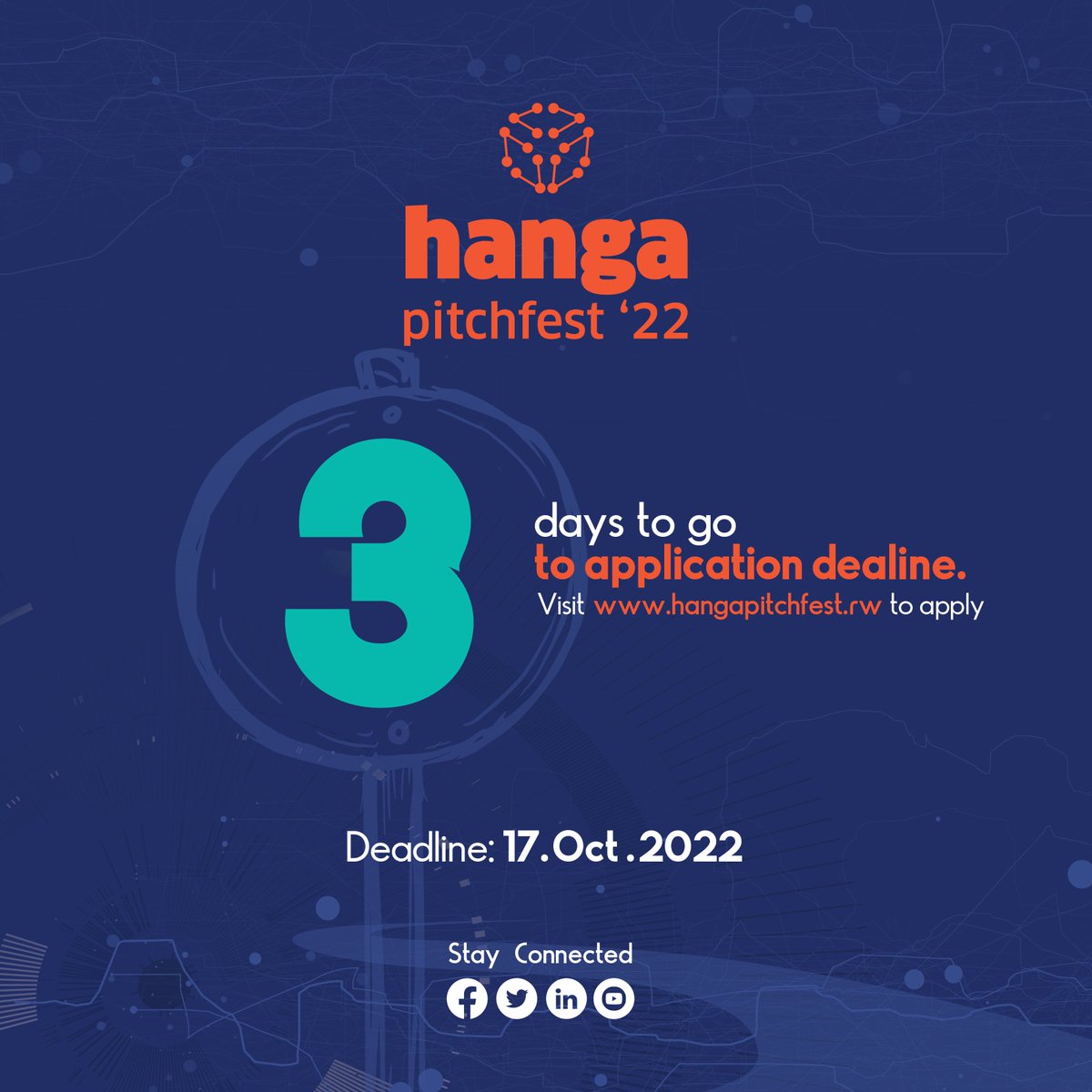 hangapitchfest's tweet photo. We are only 3 days away from the #HangaPitchfest22 application deadline!

Apply via https://t.co/6yzma1qOrx and get ready to present your tech innovation!

#HangaUhige #Innovation https://t.co/GlIP8elQvW