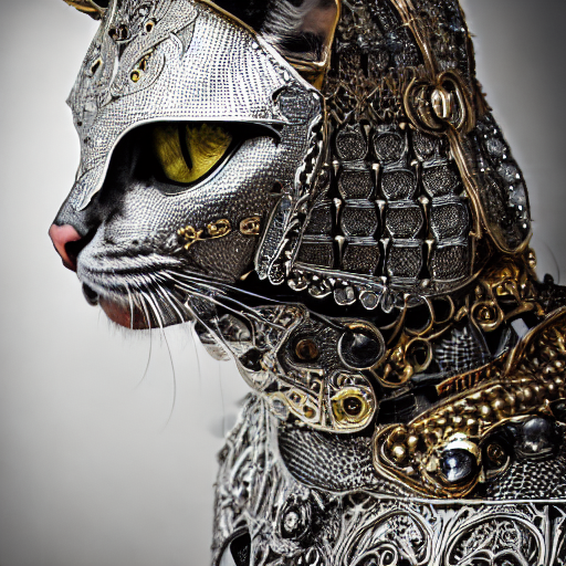 iSendalComics's tweet photo. Inspired by this prompt but add some modified : ornate, silver, gold, filigree

#stablediffusion #CatKnight #AIart https://t.co/dpOxxRgwEY