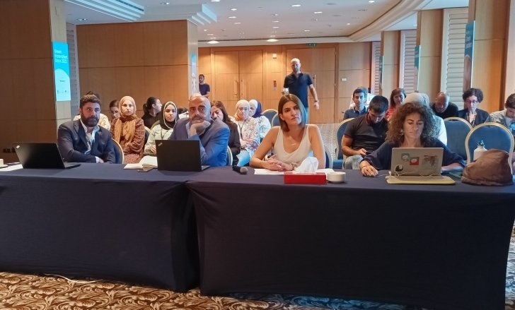 berytech's tweet photo. The ten selected Lebanese companies are now pitching their projects on #economic #environmental #social &amp; #territorial impacts to the @cluster4green @enicbcmed jury ♻️

3 of them will win the prize 🏆 Who will they be?

#GRID2022 #GOMED #MEDNOW #ONEMED 
#Beirut #Lebanon https://t.co/kwjQPwEnsf