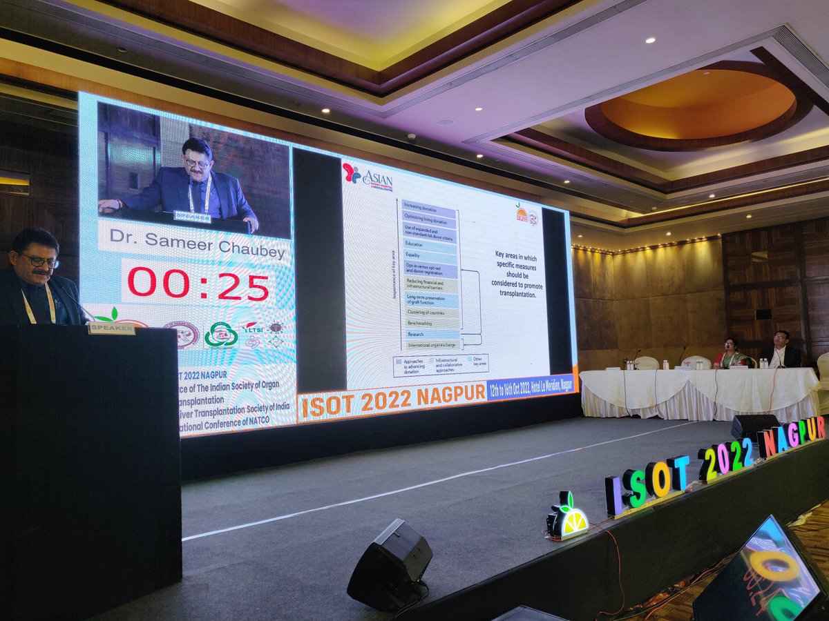 #SameerSameer144 (Dr. Sameer Chaube) elaborating on Challenges and solutions in increasing deceased donation in central India at #ISOT2022Nagpur