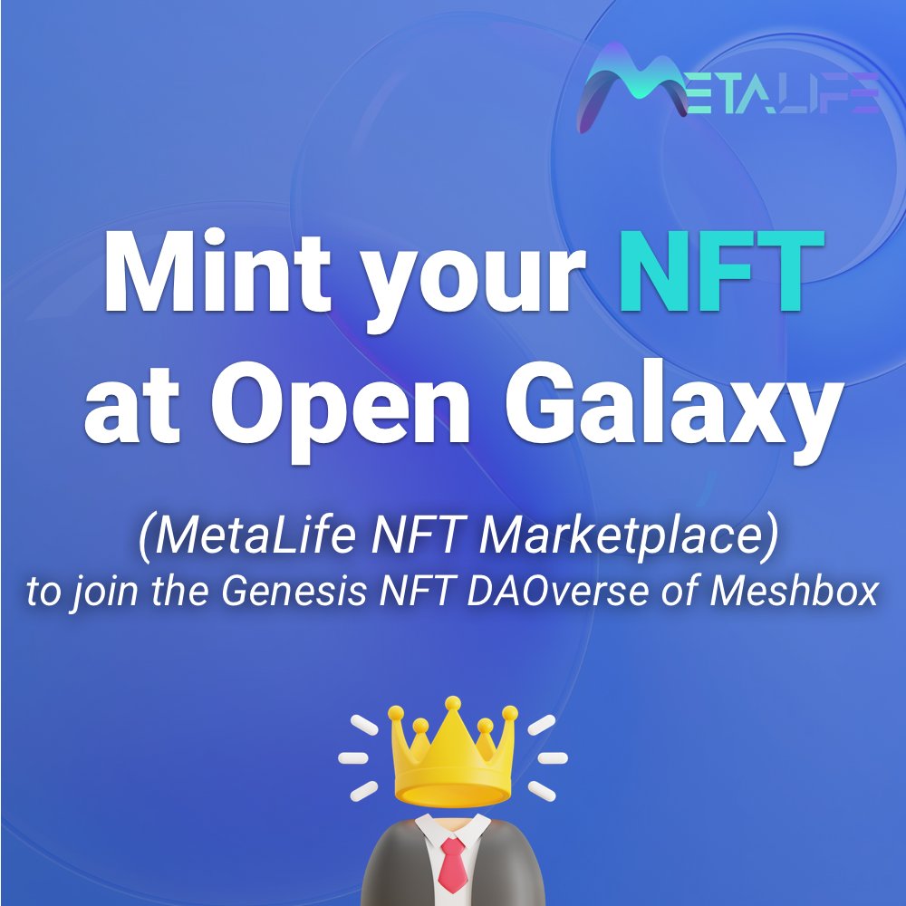 Join the #Genesis #NFT #DAOverse of MeshBox  &amp; Mint your NFT at Open Galaxy

Rewards allocation:
🥇Top 1-50 entries 👉 1000 MLT each
🥈Next Highest 51-200 entries 👉 300 MLT each 
🥉375 Random Participants 👉 100 MLT each
gleam.io/mKz9Q/mint-nft……

#LFG #SocialFi #Metaverse #Web3