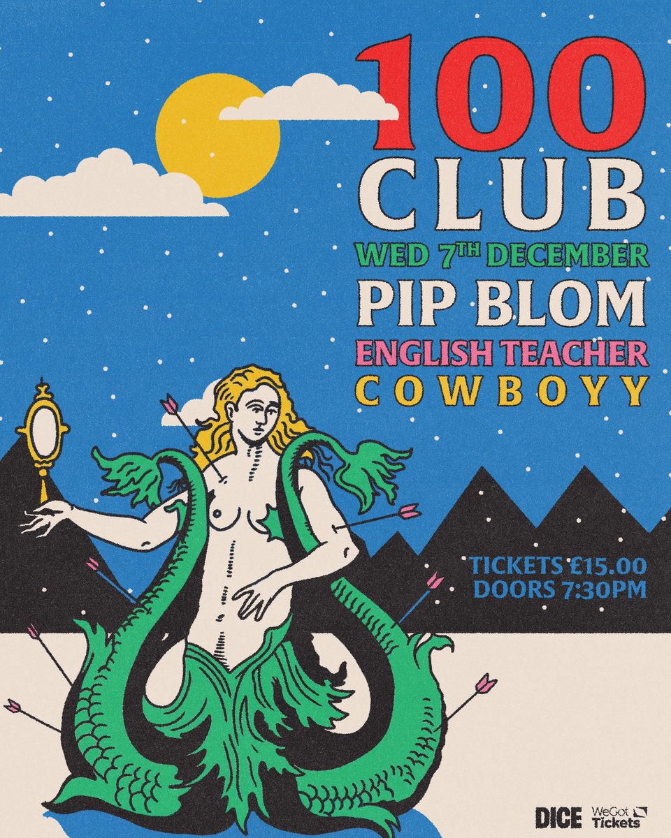 We are pleased to announce that @Pipblom are our secret headliner for our show with @Englishteac_her and @cowboyyband. It’ll be a brilliant one. Tickets can be found at wegottickets.com/event/554616 🖼: @cameronjlwest