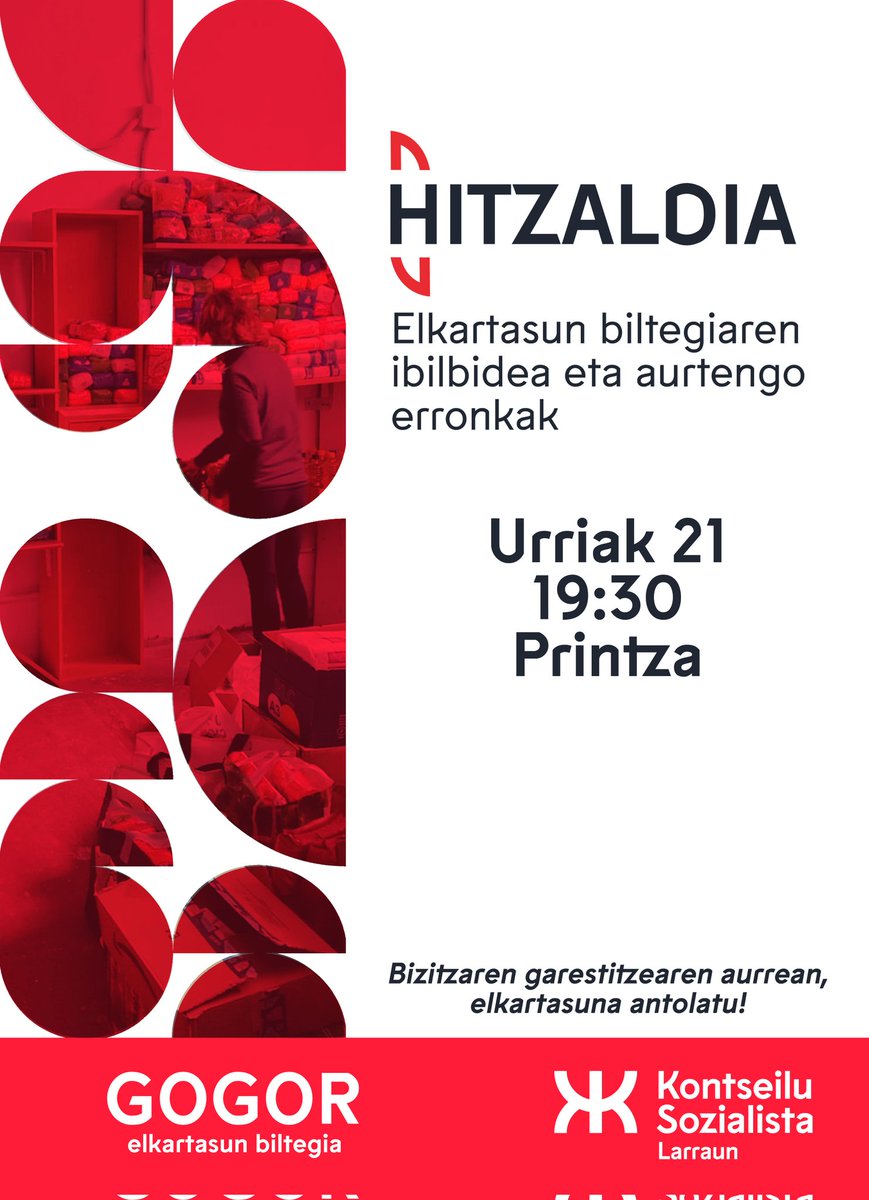 💬GOGOR elkartasun biltegiaren ibilbideari buruz hitz egingo dugu nondik gatozen eta zergatik sortu ginen gogoratuz, gero aurtengo erronkei buruz eta funtzionatzeko modu berriaz jarduteko. 

💪 Ekarpena egiten jarraitu nahi baduzu edo dinamika ezagutzeko, hitzordu garrantzitsua!