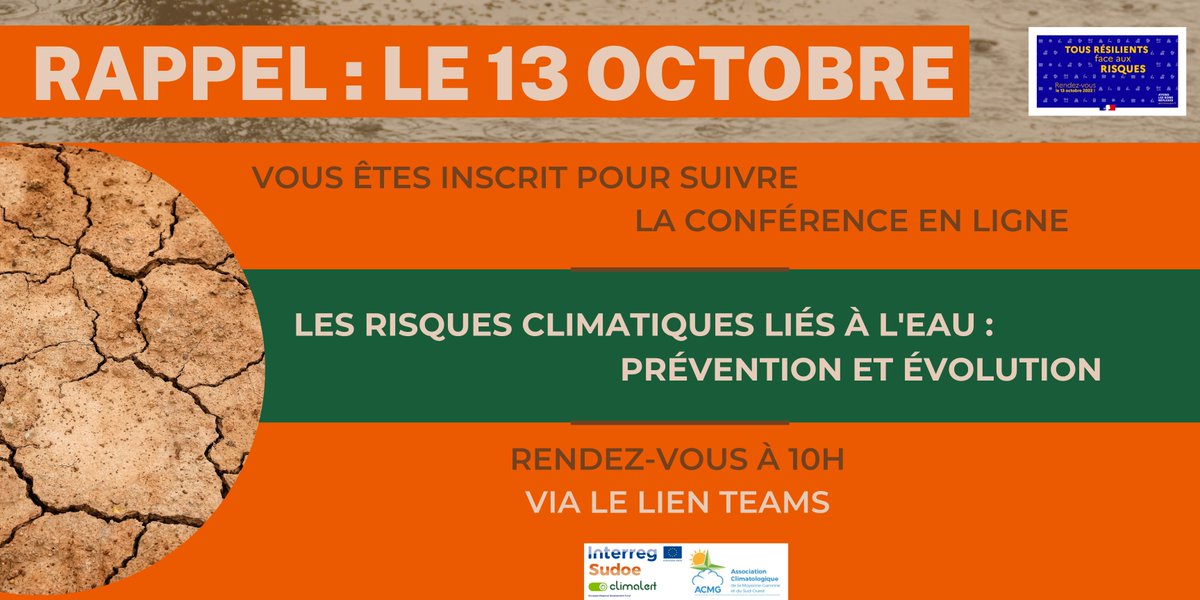 6Sudoe's tweet photo. 🇪🇸 #Climalertsudoe presenta sus resultados de #climatechange
🇵🇹 #Climalertsudoe presenta os seus resultados de #climatechange
🇫🇷 #Climalertsudoe présente ses conclusions de #climatechange
+Info🔎: 
@ACMG_47
 🌎🌞🌧️🏔️
#climatechange #risque #agriculture #urbain #Climate #climalert https://t.co/YXKNdghoGF