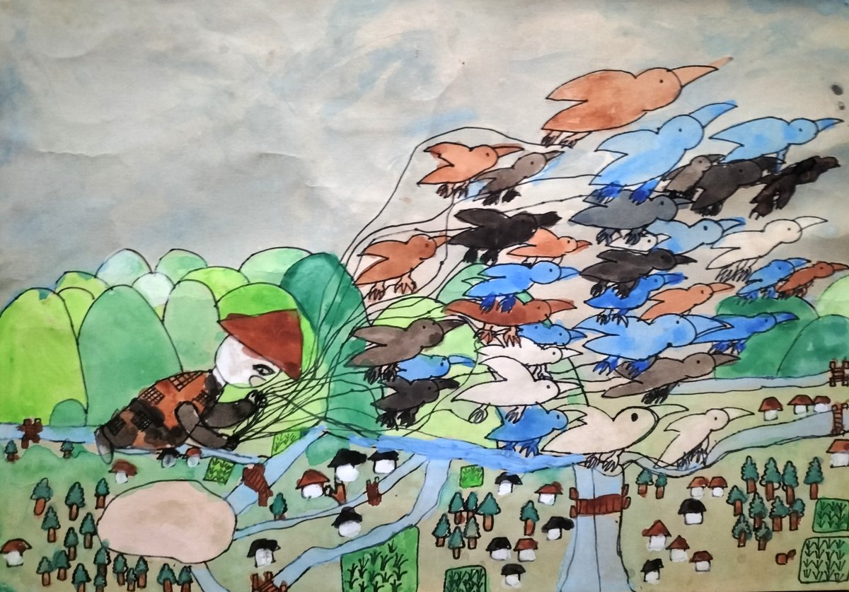 自宅にあった古い絵が見つかったんでこれで優勝狙ったる
上段:保育園・小学生の頃に描いたゴジラと読書感想画コンクールだかの絵
下段:ここ一年くらいで描いた絵
#世界私の絵柄変わりすぎだろ選手権 