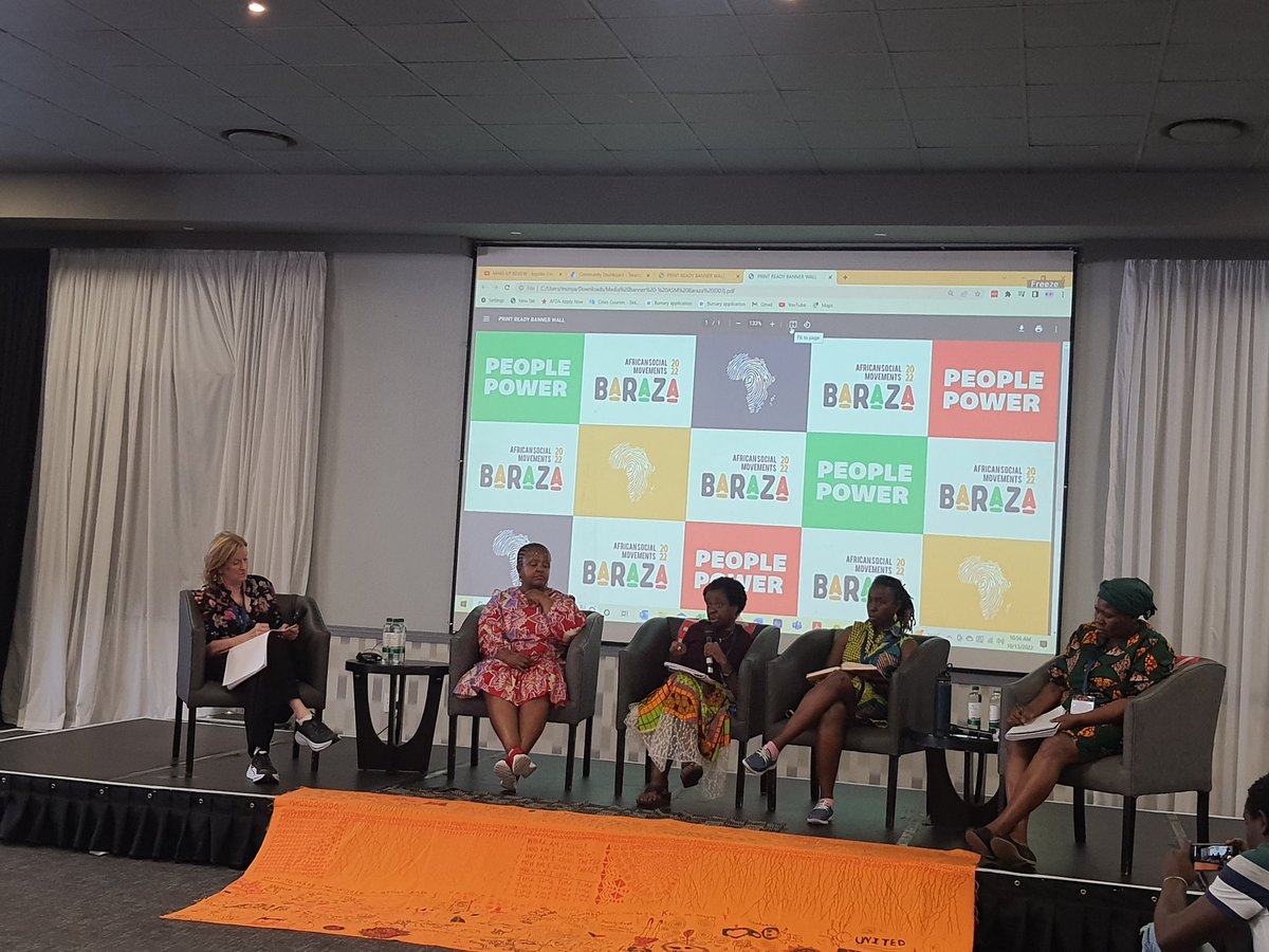 What a powerful and very clear all women panel driving the convo on energy, climate & a just and feminist transition from fossil fuels at #ASMBaraza2022 @WallaceGlobal @EverjoiceWin @Earthlife_JHB @TrustAfrica @BriggsBomba @ActionAidZim @ActionAid @ReynaTrust @mukasiri @DeproseM