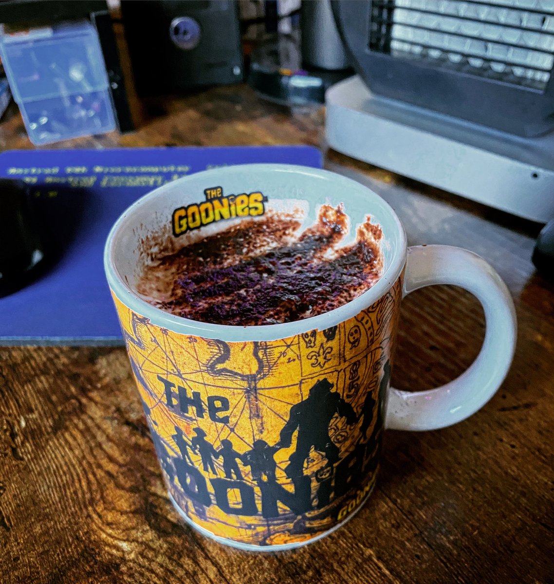 YorkshireTechy's tweet image. It's a #teachertraining day today so I'm #workingfromhome on the company website  while looking after the children. 

This important work calls for a lovely #frothy #cappuccino in our #goonies mug :) 

#coffeetime #mugoftheday #softwaredeveloper #webdevelopment