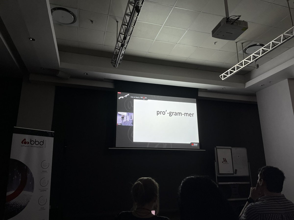 Interesting talk now by Stefan Smuts titled “Does the future need DEVS” 👨‍💻
<a href="/bbdsoftware/">BBD</a> #BBDescape2022