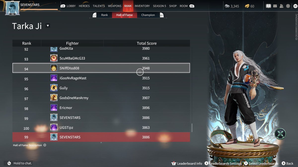 XSeven_Stars's tweet photo. Finally made it to the Tarka Leaderboard 🥲 Number 99 😂😂 https://t.co/kXuNTOVurM