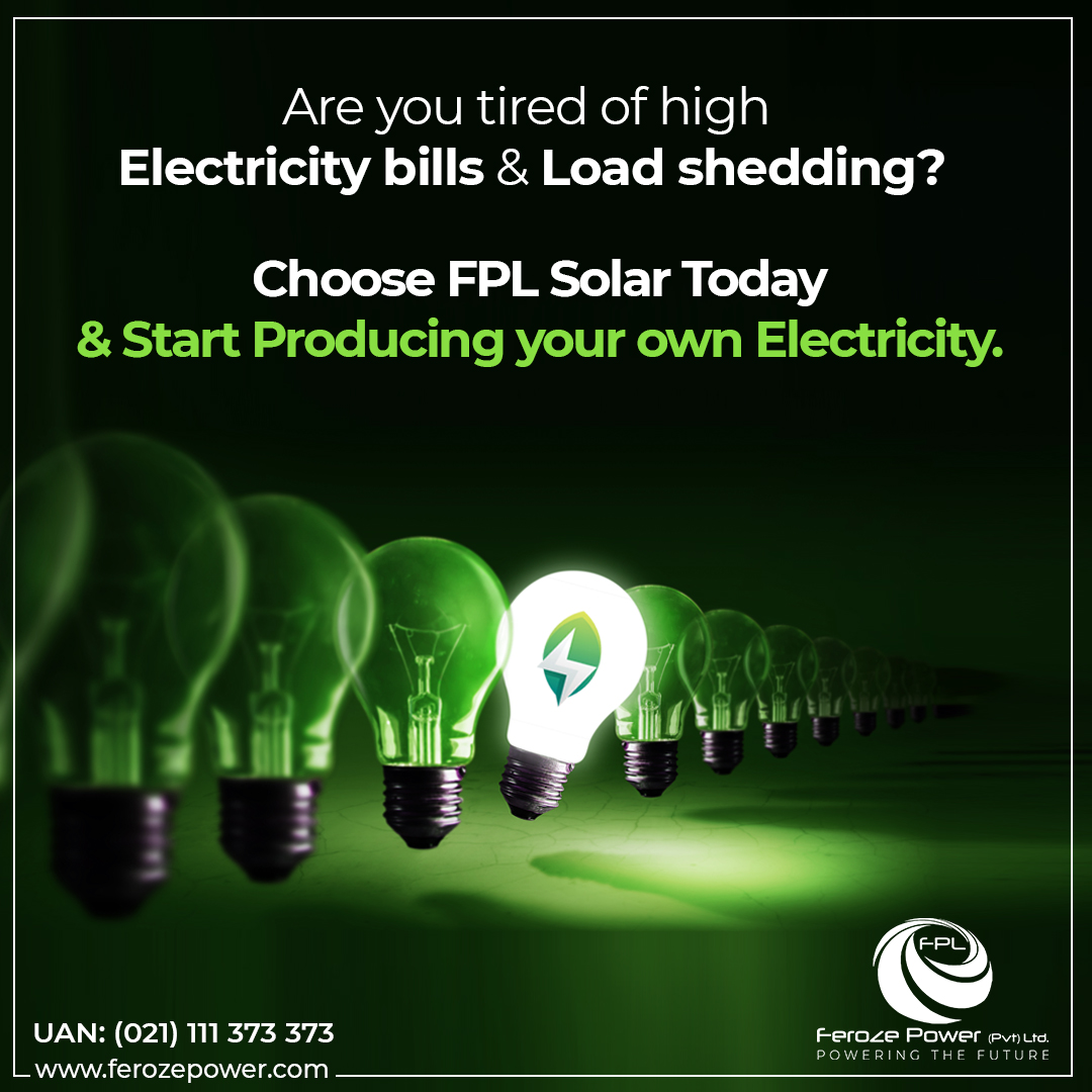 feroze_power's tweet photo. Are you tired of high electricity bills and load shedding? 
Choose FPL Solar today and start producing your own electricity.
Call Us Now:
(021) 111 373 373
Book Free Survey 
Visit Website : https://t.co/WSMafRTYpJ 
.
.
#solarpower #renewableenergy #industrialsolarsolution #FPL https://t.co/h1NxipQDZd